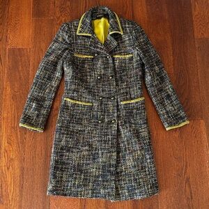 Vintage Georgiou Tweed Coat with Velvet Trim